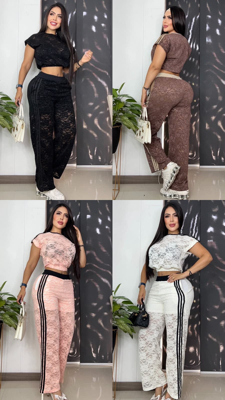 Conjunto de Blonda Elástica y Sesgos Satinados - Ajuste de Talla 6 a 12