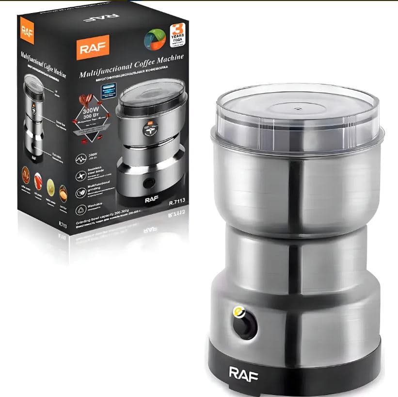 Molino Eléctrico RAF 300W para Café y Granos