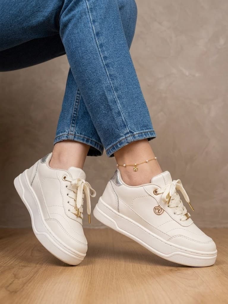 Tenis Casuales Dama Ref. 153 con Detalles Metalizados
