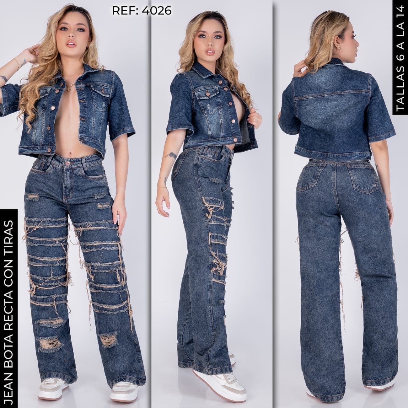 Jeans Baggy de Tiro Alto en Denim Rígido de 12oz