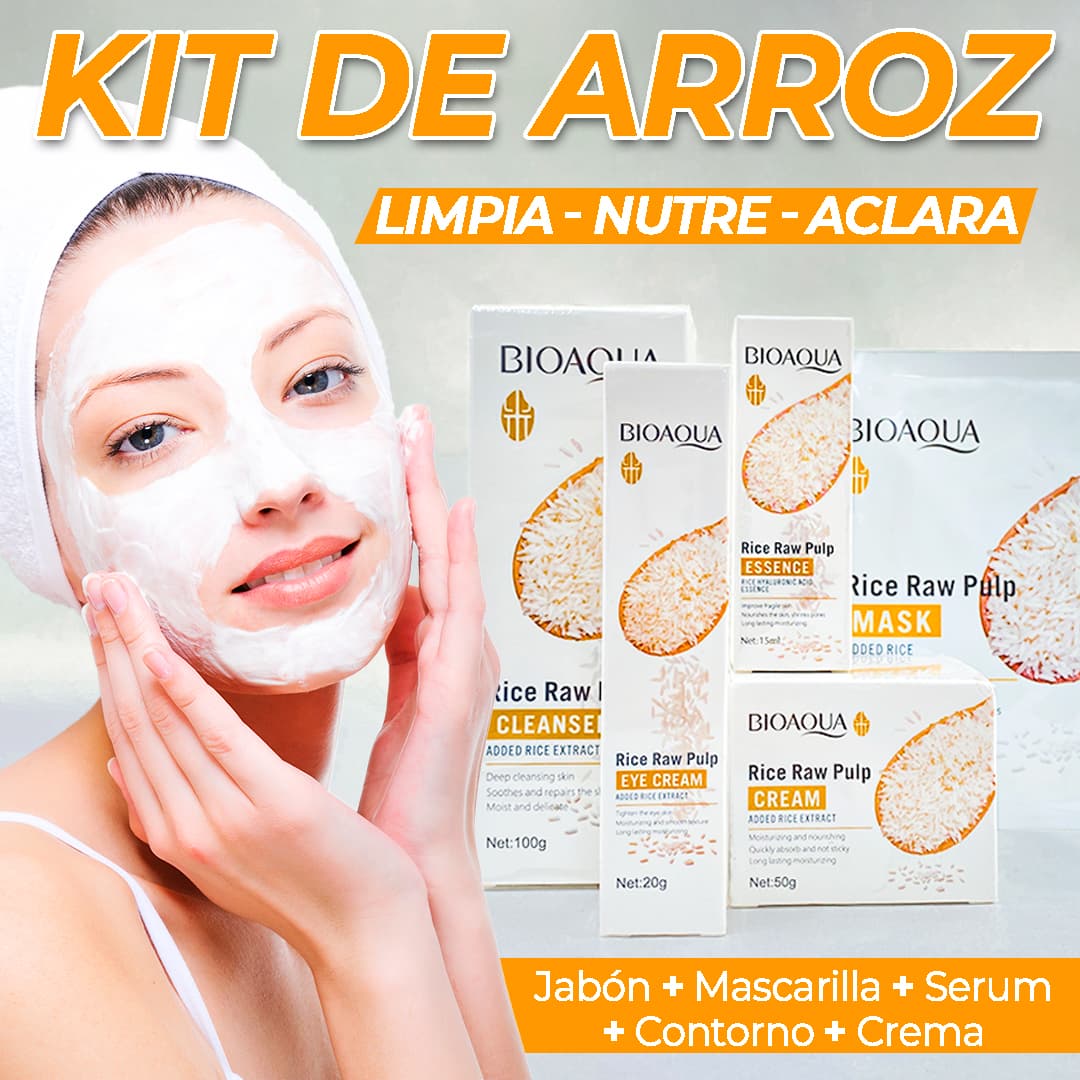Kit Facial Aclarante con Extracto de Arroz