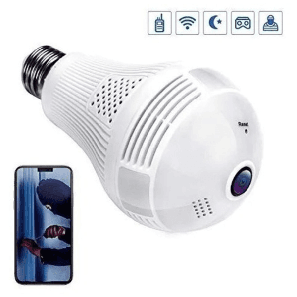 Cámara Bombillo V380 de Vigilancia 360° y Audio