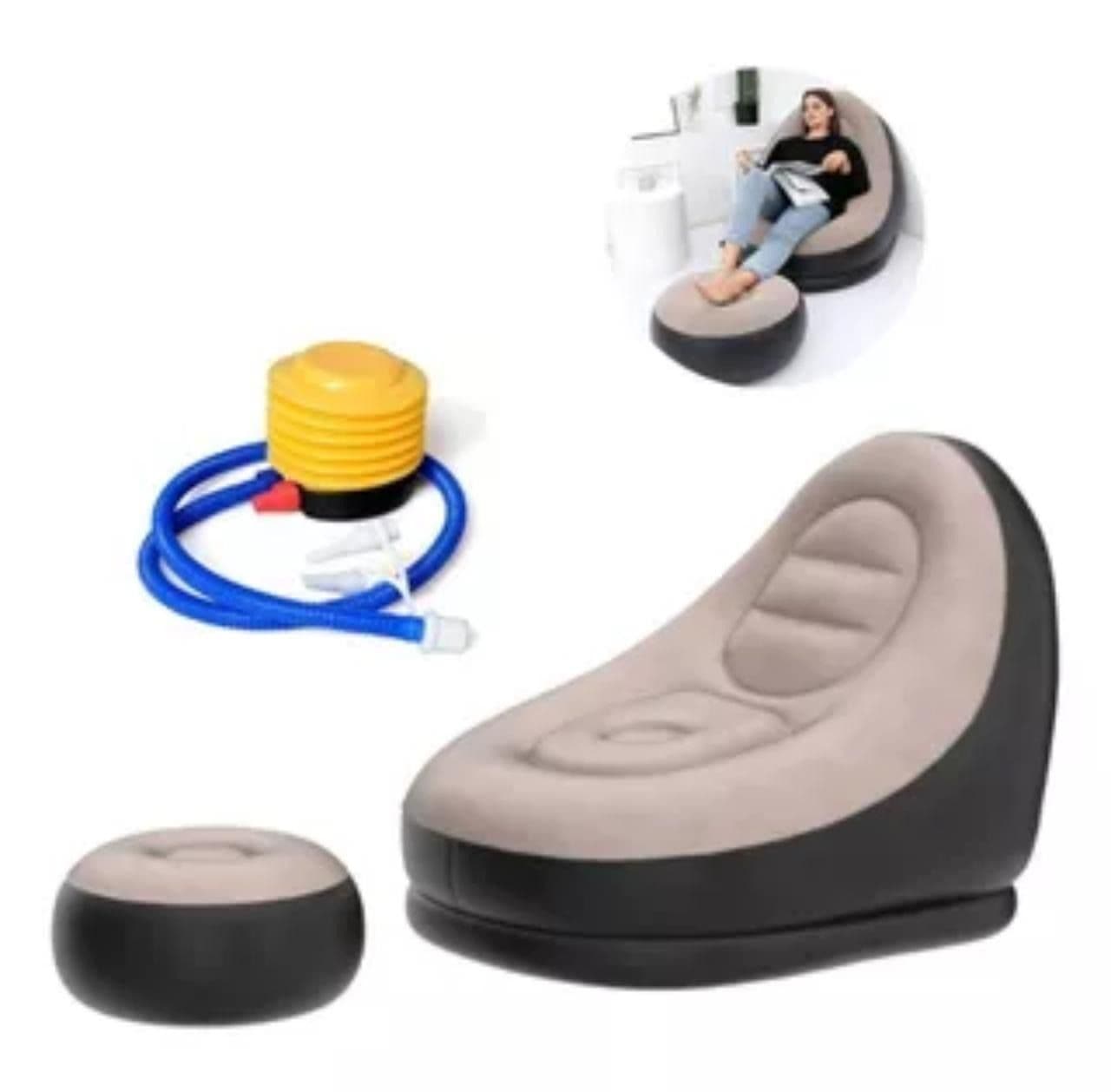 Sillón Inflable Reclinable Premium + Puff